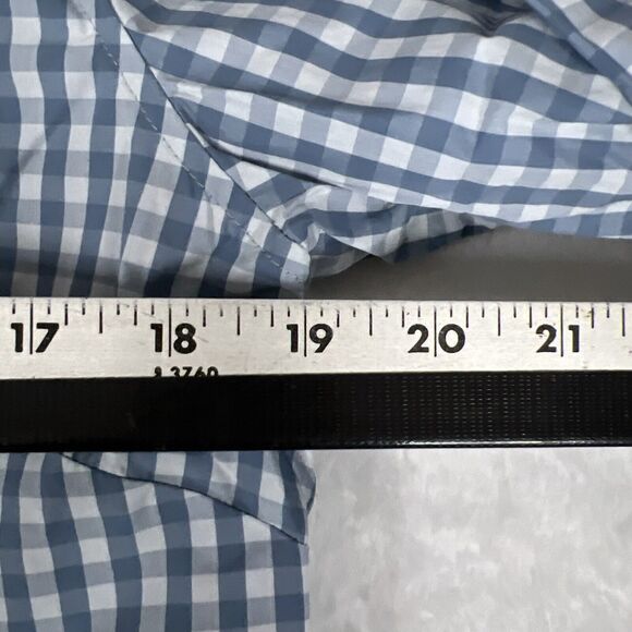 Untuckit Shirt Womens 10 Crispo Blue Checker Button Up Pocket Long Sleeve Top - Picture 9 of 12